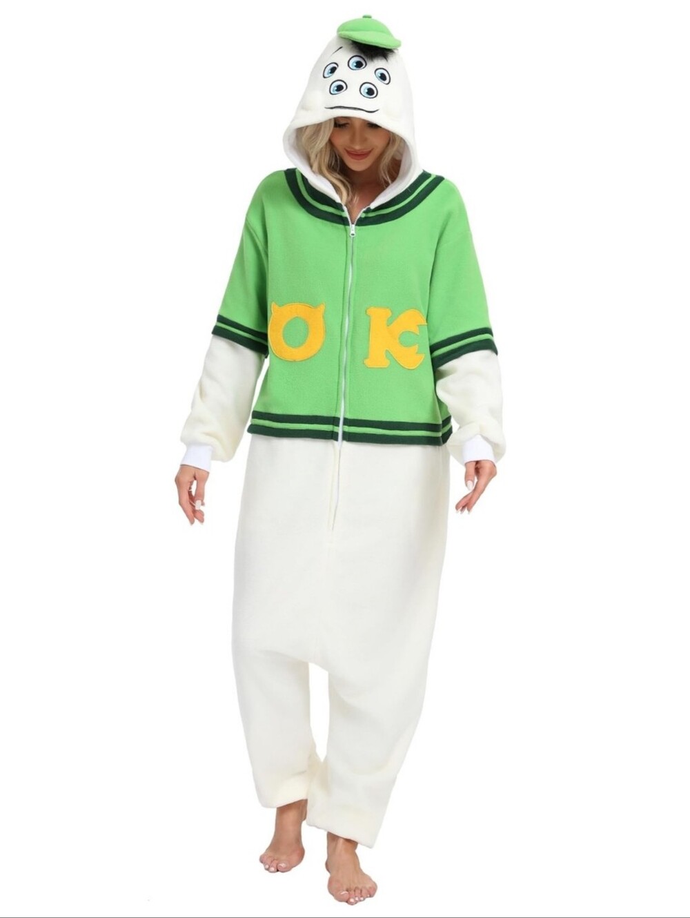 Monsters University One Piece Costume Cream & Green Size S